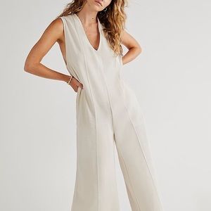 Free People Avenue Jumpsuit in Almond Milk